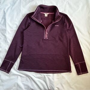 Ascend Athletic Pullover Women's M Plum Purple Mock Neck Thumb Holes Pockets EUC